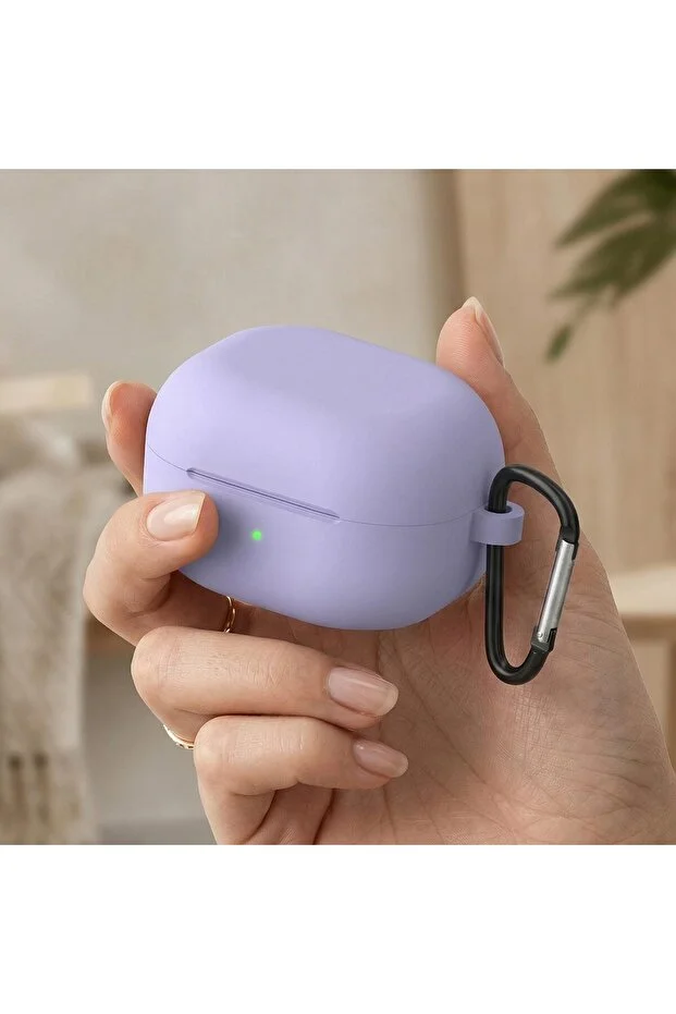 Samsung Caseonn Galaxy Buds 4 Case with Strap Attachment Matte Silicone Lilac