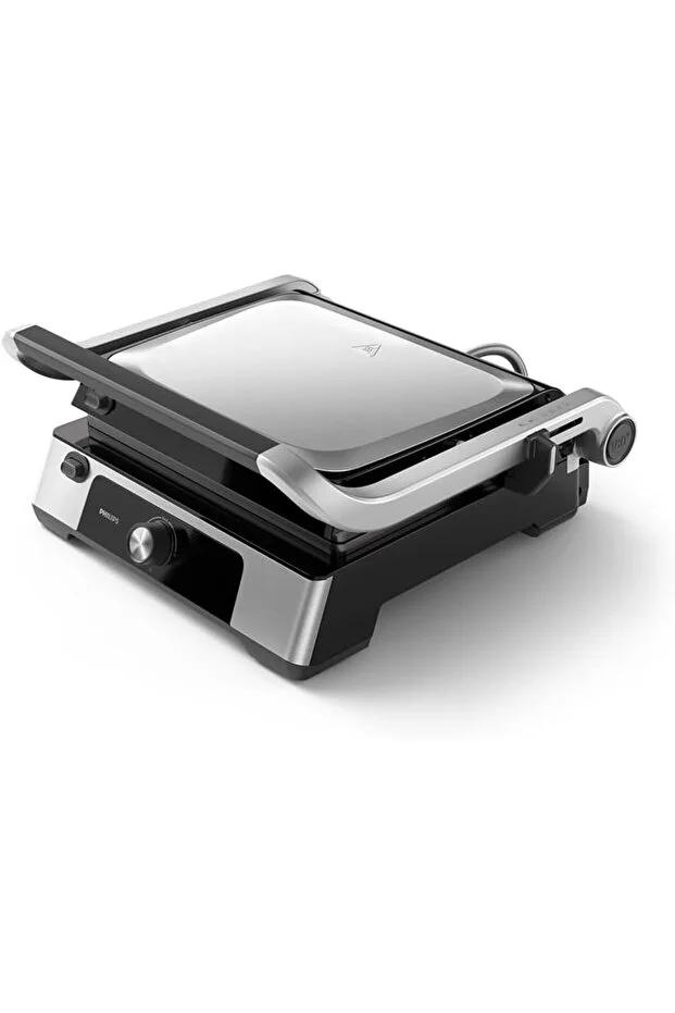 Philips Contact Grill 5000 Series - 2200W, 180 °   Flat Grilling, Removable Plates, Silver - Hd6301/90