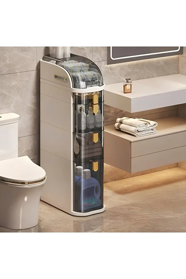 Electron 5-Tier - Multi-Purpose Bathroom, Laundry Room, and Kitchen Organizer |   Narrow Space Vertical Cabinet-Rio
