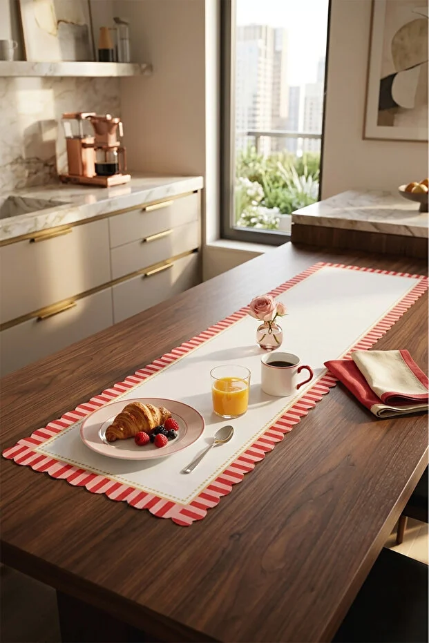 Decomia Home Modern Striped Colorful Digital Print Runner Decorative Table Runner (40X140 cm)