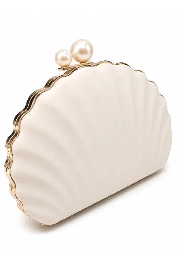 Mirel çanta Sea Shell Pearl Buckle Evening Dress Bag Cream