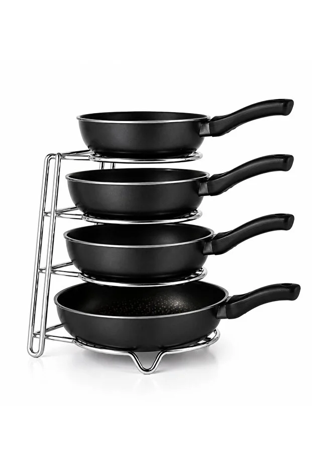 Kitchen Smile Metal Stainless Pan Rack Organizer