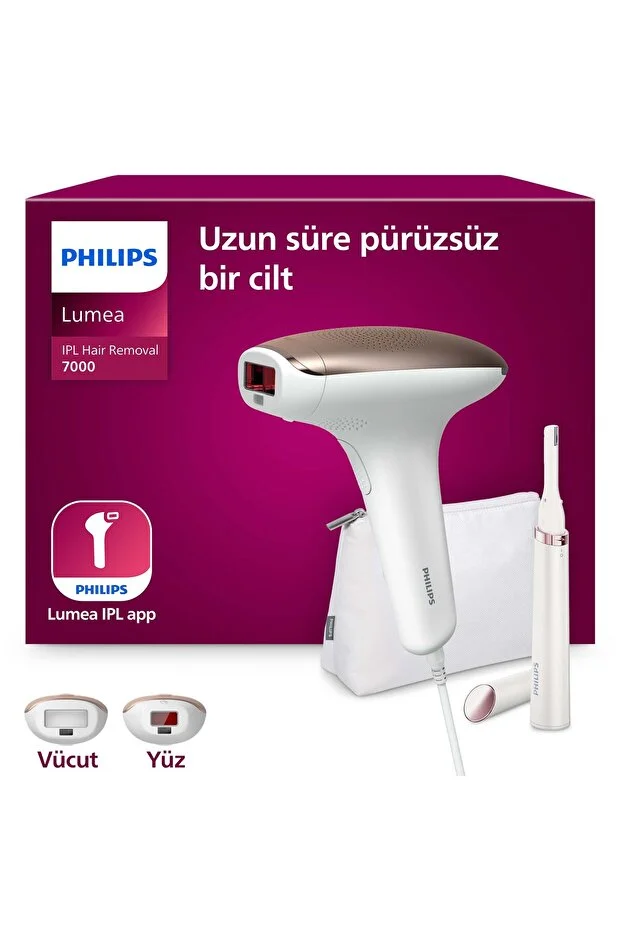 Philips  Lumea 7000 Series BRI921/00 IPL Hair Removal, Hair Trimmer, for Body and Face, 2 Heads, Carrying Case