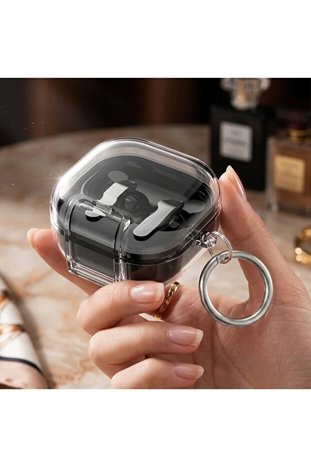 Samsung Galaxy Buds 4 Case with Stand Feature, Lockable Mica Protection, Transparent