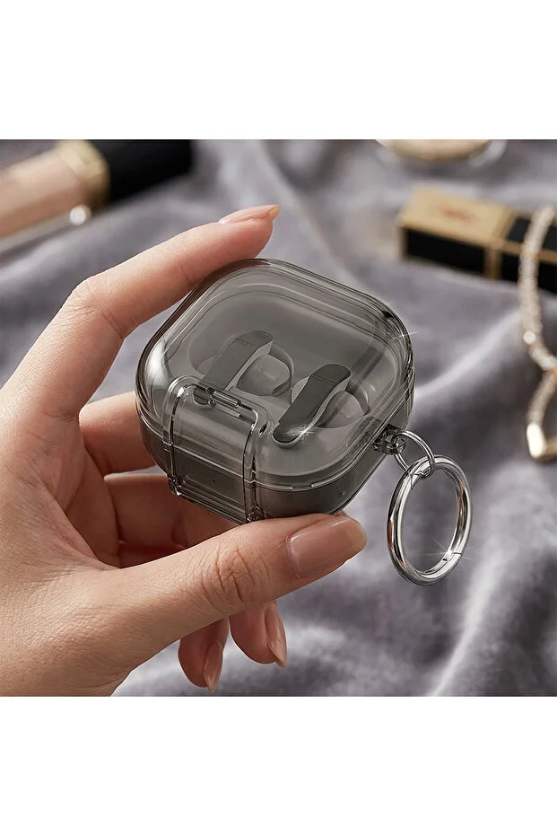 Samsung Galaxy Buds 4 Pro Case with Stand Feature, Lockable Mica Protection, Smoked