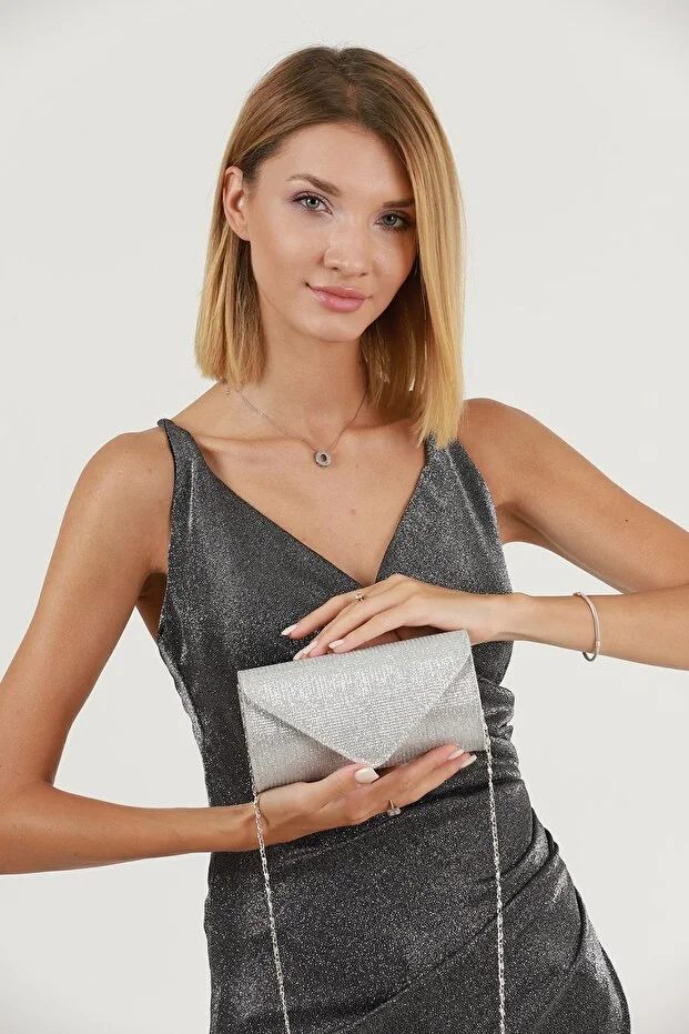 efnanstore Silver Striped Sea Bream Evening Bag Portfolio Clutch Bag