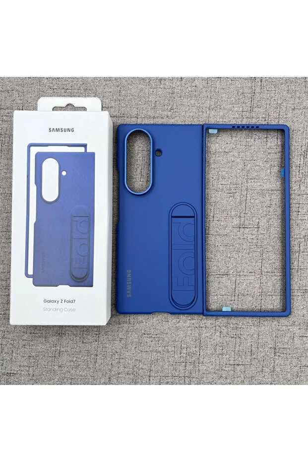 Samsung For Galaxy Z Fold 7 Blue Luxury Standable Phone Case for Z Fold 7 6 fold7 Matte Fold Silic