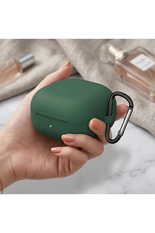 Samsung Caseonn Galaxy Buds 4 Pro Case with Strap Attachment Matte Silicone Dark GreenSamsung Caseonn Galaxy Buds 4 Pro Case with Strap Attachment Matte Silicone Dark Green
