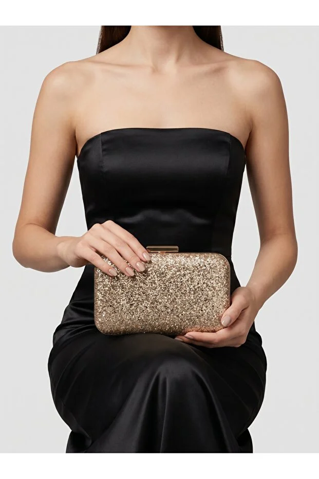 Biçanta Gold Gold Dore Color Sequin Sequin Bag Evening Bag Evening Dress Bag Portfolio Clutch