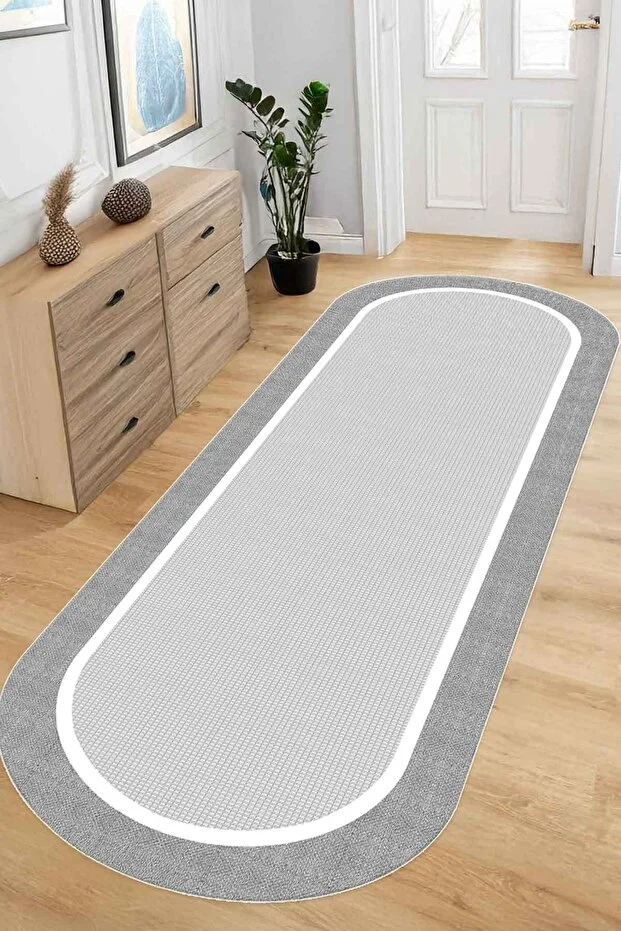 Decomia Home Digital Non-Slip Washable Jute Sisal Look Oval Living Room Carpet Kitchen Carpet Runner