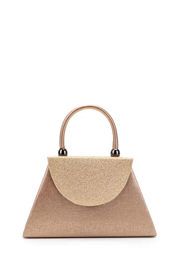 minebag Minimalist Design Glittery Covered Lip Evening Dress Handbag Powder