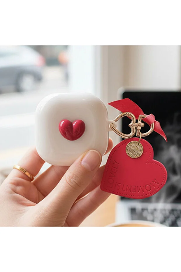 Samsung Caseonn Galaxy Buds Fe - Buds Core Case Figured 3D Lovely Heart Red