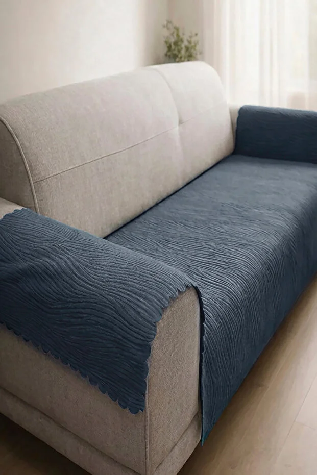 Decomia Home Flova Embossed Soft Sofa Cover Multi-Purpose Sofa Shawl with Non-Slip Sponge (3 Pieces)