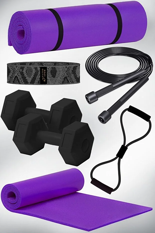 Latest Quality Pilates Set Incredible Price Pilates Mat 2 Pieces Dumbbell Squat Band Jump Rope Resistance