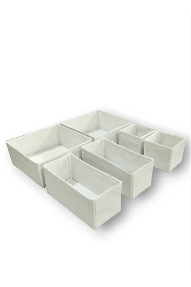 Balkan Room 6-Piece White Drawer Organizer Set - Multi-Purpose Cabinet Box Set